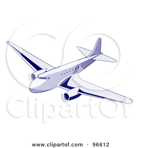 Royalty Free  Rf  Clipart Illustration Of A Commercial Airplane In