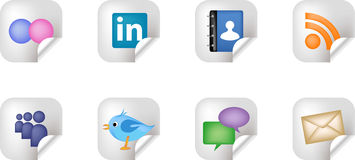 Social Networking Media Stickers Royalty Free Stock Image