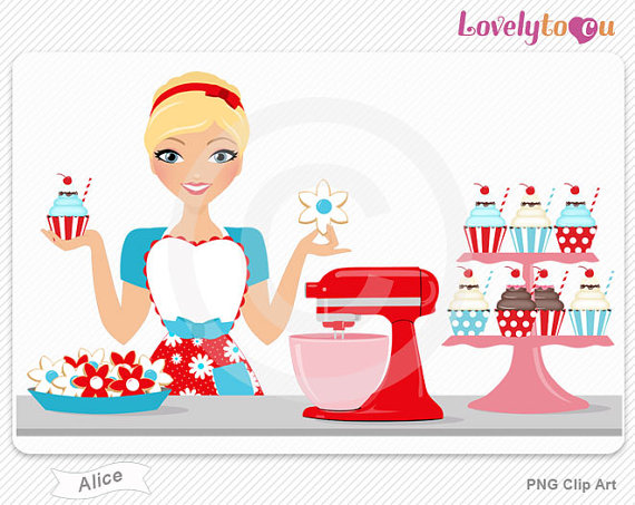 Supreme Baker Woman Baking Digital Png Clip Art  Alice 525 