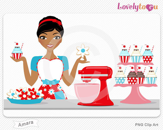 Supreme Baker Woman Baking Digital Png Clip Art  Amara 525