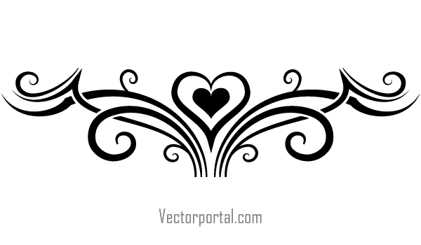 Tattoo Designs With Heart Tribal Elements Vector   123freevectors