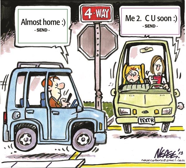 Texting And Driving Cartoon 138216 600 Texting Drivers