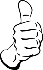 Thumbs Up Outline Clip Art At Clker Com   Vector Clip Art Online    