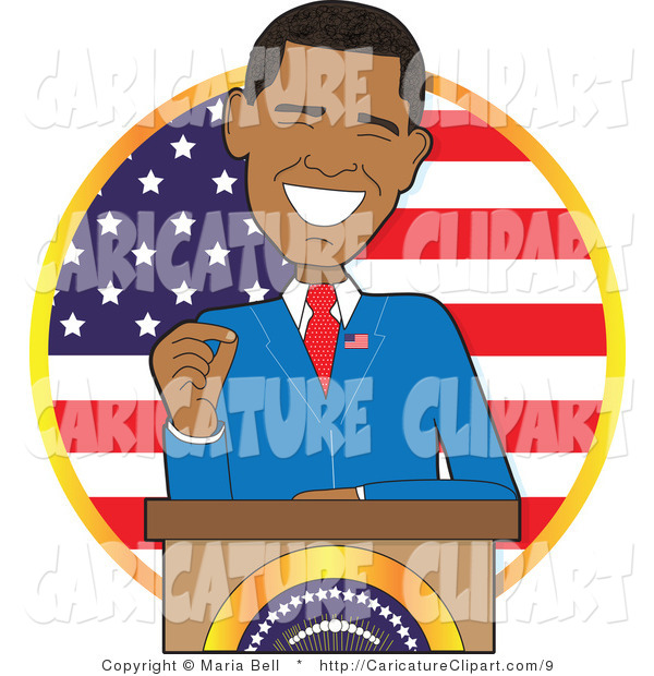 Vector Clip Art Of A Barack Obama The First Black American President    
