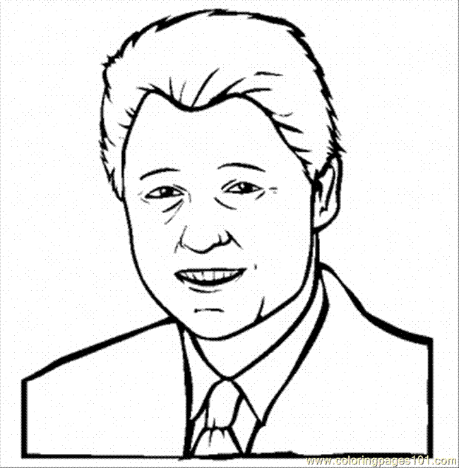 Bill Clinton Coloring Page   Free Printable Coloring Pages