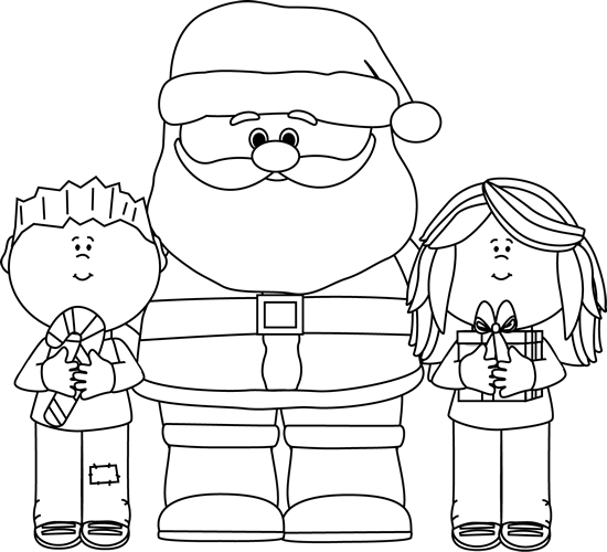 Black And White Santa With