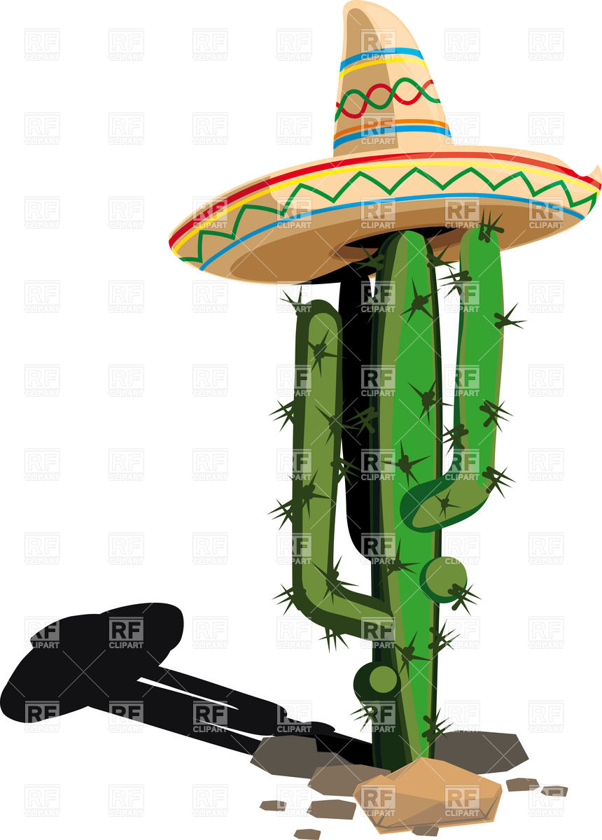 Cactus In Mexican Hat Download Royalty Free Vector Clipart  Eps