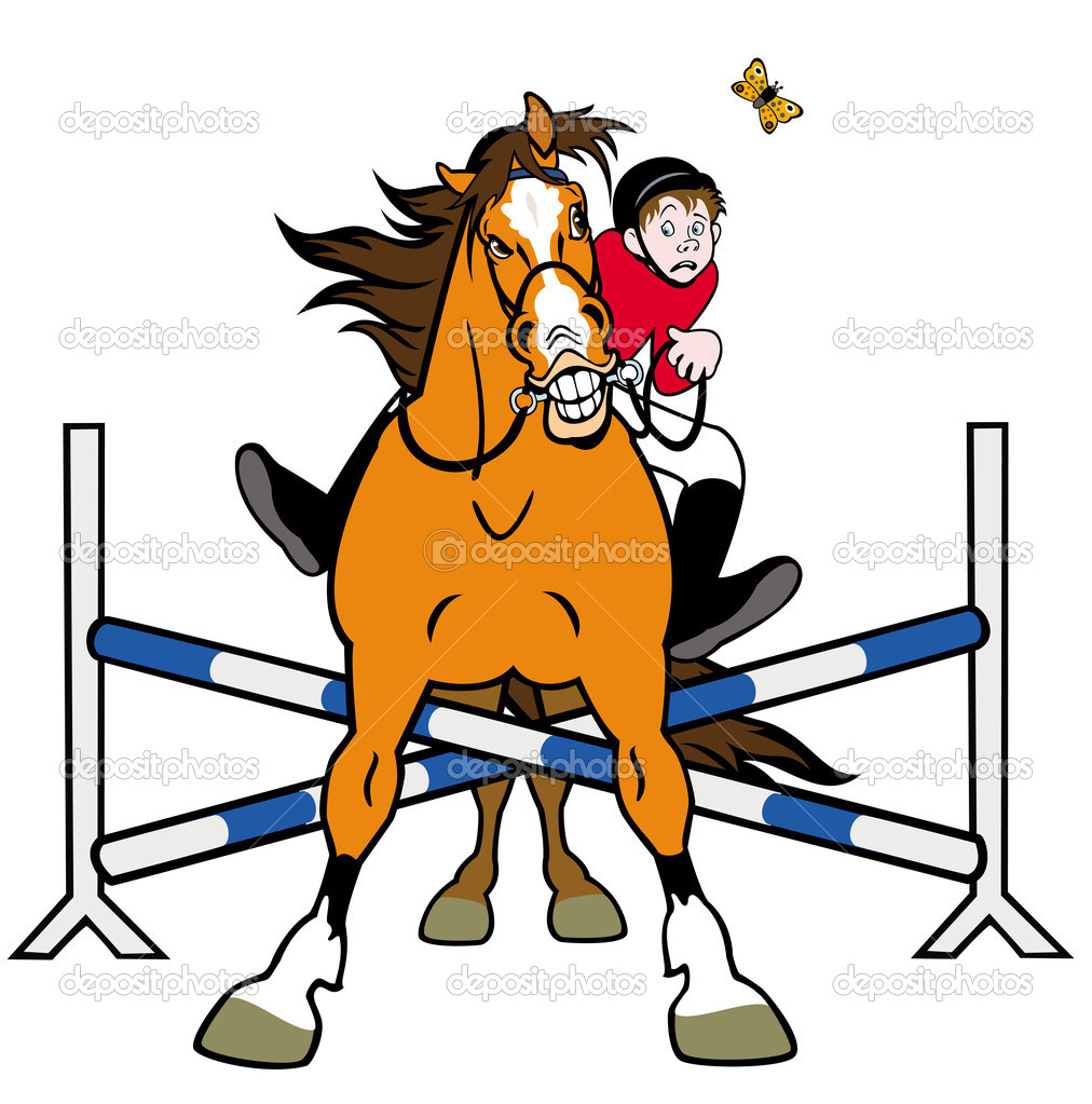 Cartoon Horse Showjumping   Stock Vector   Insima  18516773