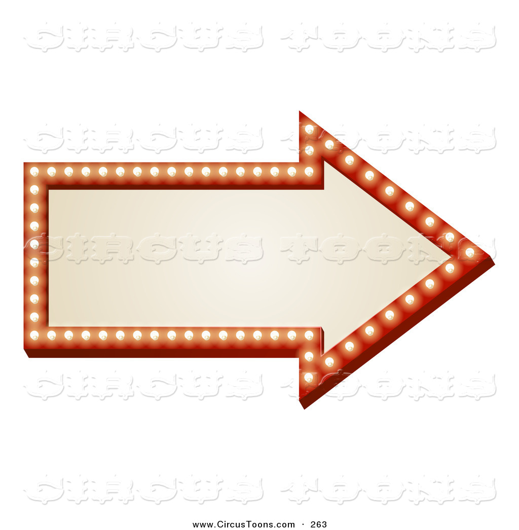 Circus Clipart Of An Illuminated Arrow Sign Pointing Right By
