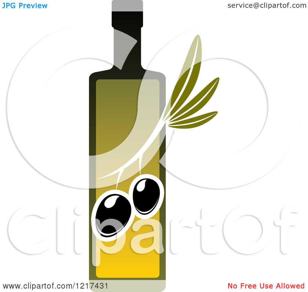 Clipart Of A Bottle Of Extra Virgin Olive Oil 4   Royalty Free Vector    