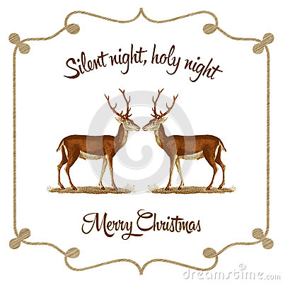 Greetings Card With Vintage Style  It Reads Silent Night Holy Night