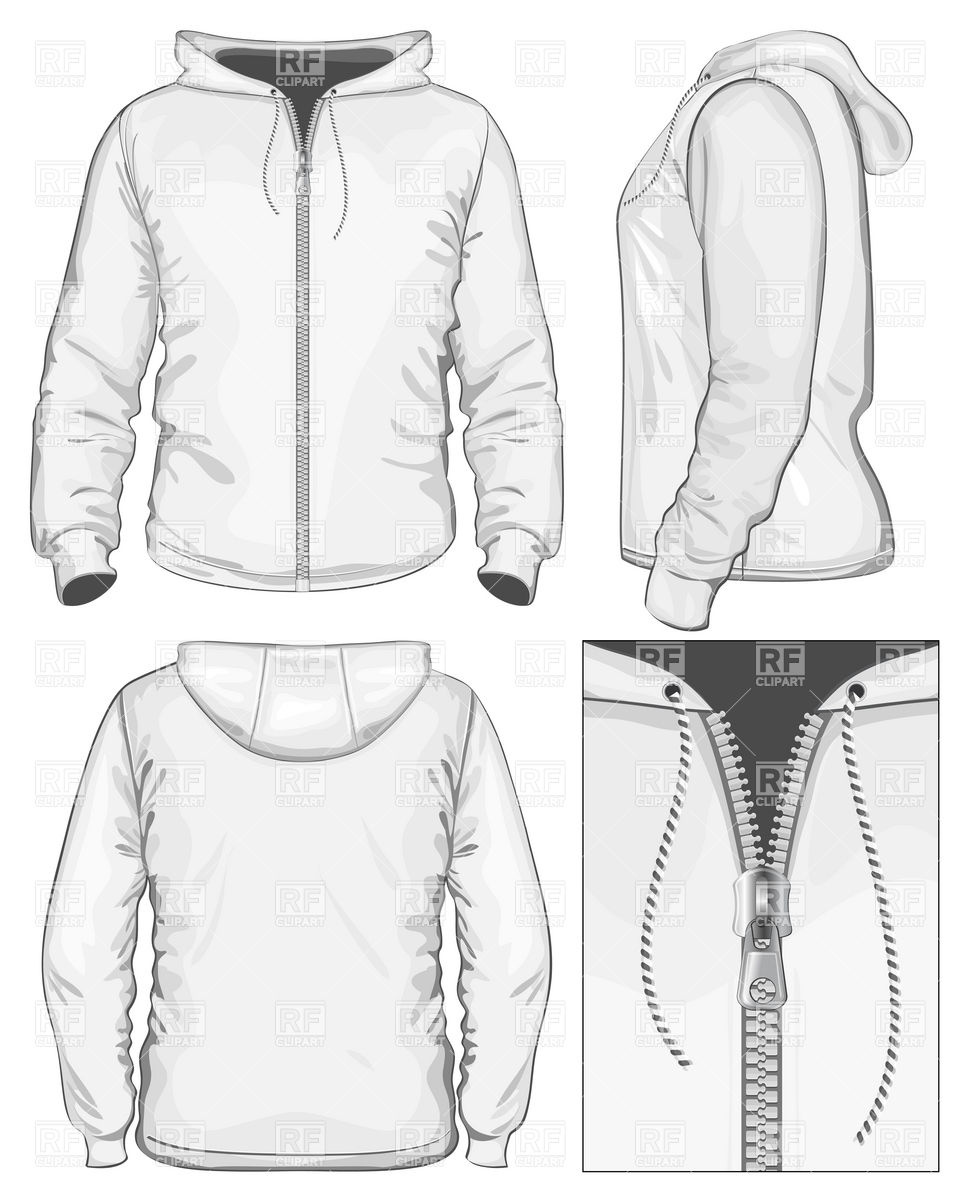 Hoodie Sweatshirt With Zipper Download Royalty Free Vector Clipart    