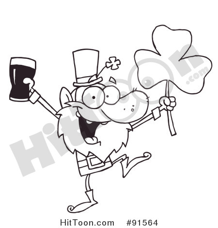 Leprechaun And Shamrock Coloring Pages
