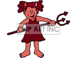    Looking Girl Holding A Fork Clipart Image Picture Art   158867