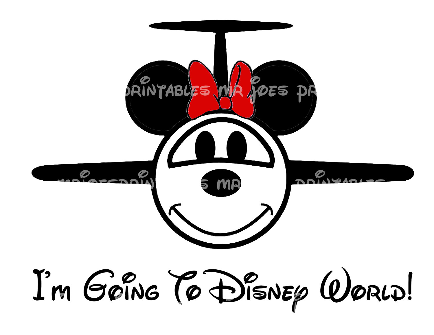 Minnie Mouse Plane Trip Disney Diy Iron On By Mrjoesprintables