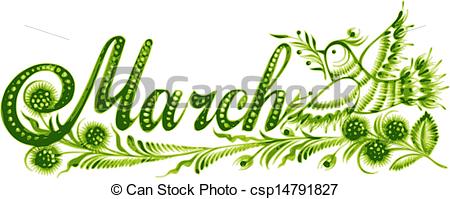 Month   March Name Of The Month Hand    Csp14791827   Search Clipart