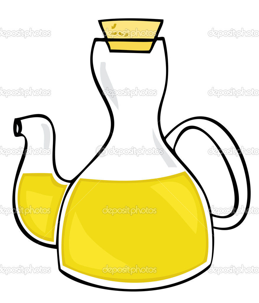 Olive Oil Glass Bottle Cork Stock Illustration Milla