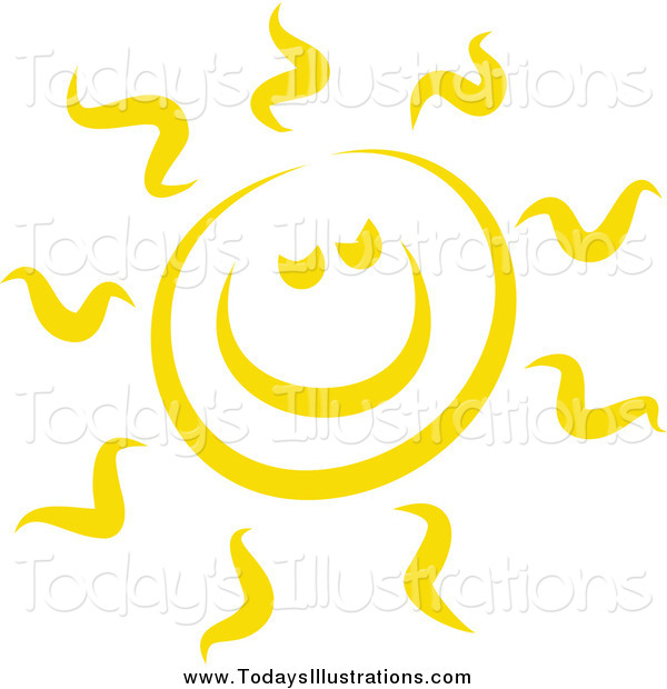 Royalty Free Clipart Of A Cheerful Yellow Sun This Sun