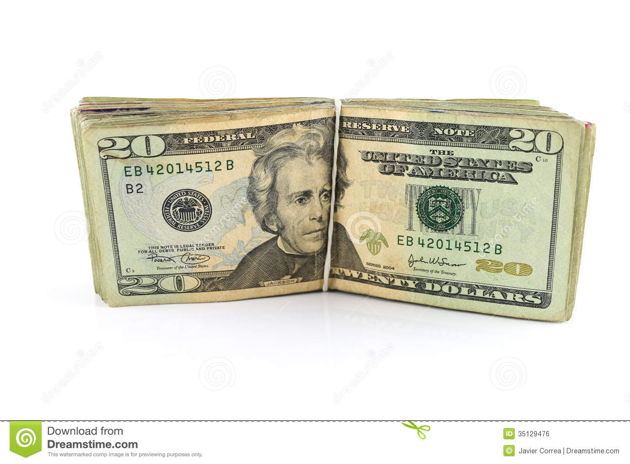 20 Dollar Bill Clipart Stack Of  20 Bills Royalty