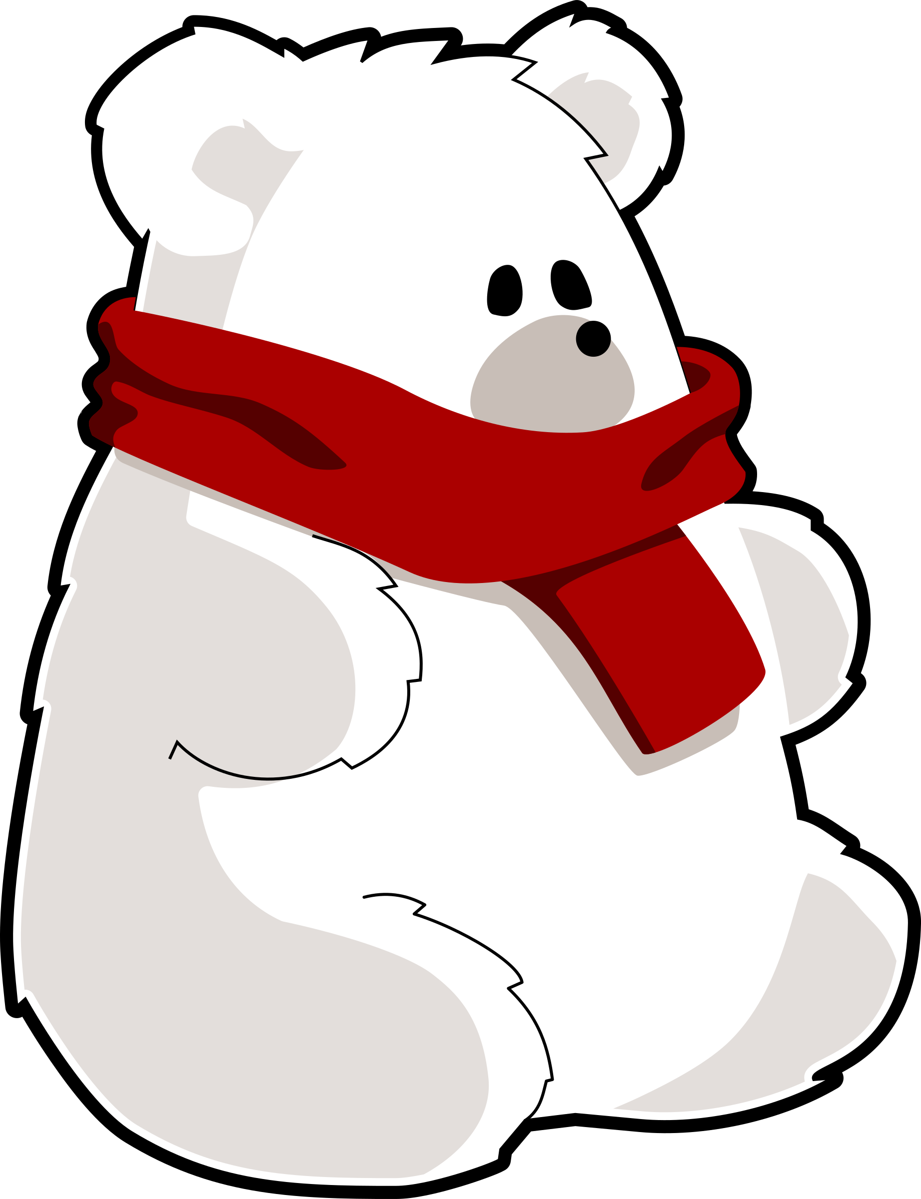 Bear With Red Scarf By Tzunghaor