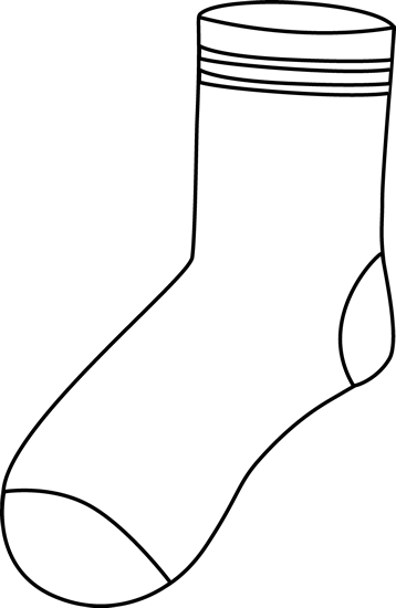 Black And White Crew Sock Clip Art   Black And White Crew Sock Image