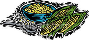Bowl Of Corn   Royalty Free Clipart Picture