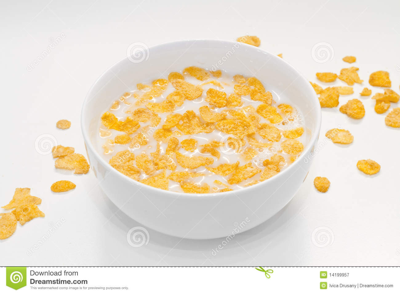 Bowl With Corn Flakes Royalty Free Stock Photography   Image  14199957
