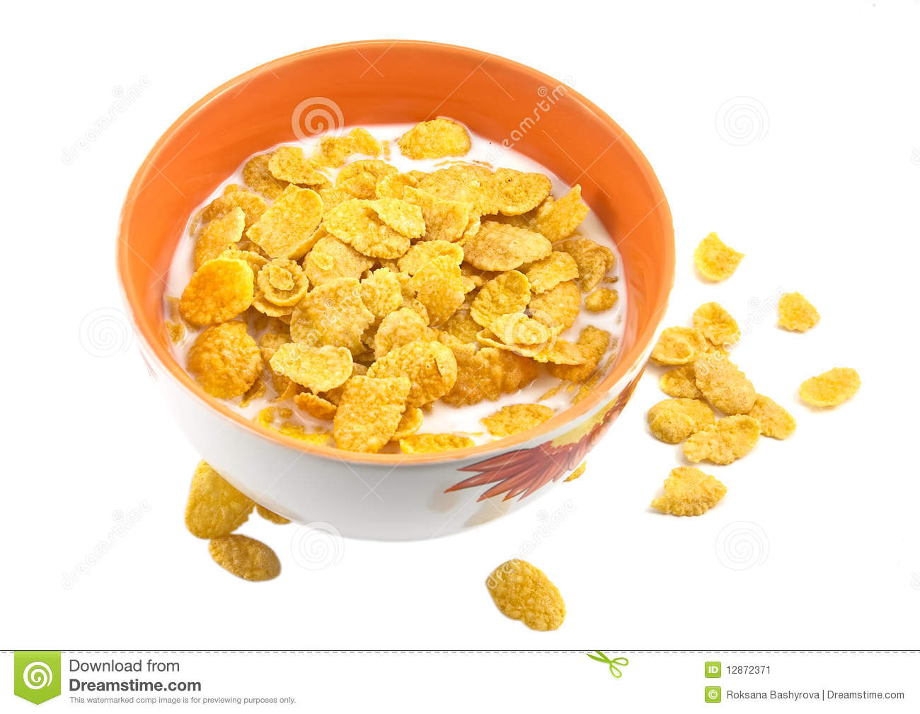 Bowl With Corn Flakes Stock Image   Image  12872371