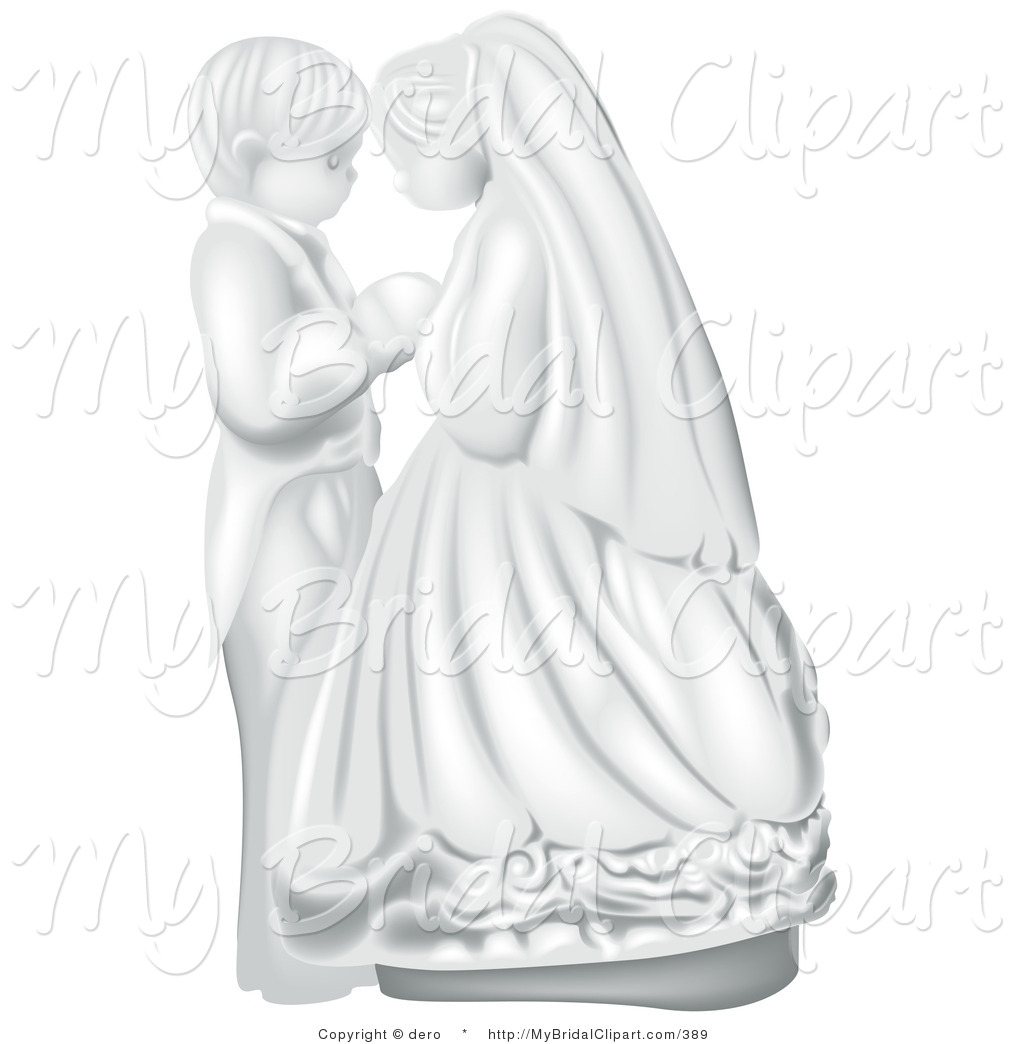 Bridal Clipart Of A Cute White Wedding Couple Holding Hands By Dero    