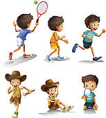 Clipart Of Kids Engaging In Different Sports Activities K16320791