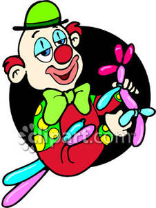Clown Creating Balloon Animals   Royalty Free Clipart Picture