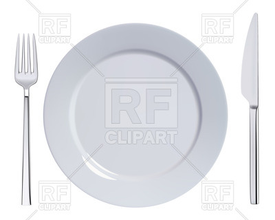 Dinner Plate Knife And Fork Download Royalty Free Vector Clipart    