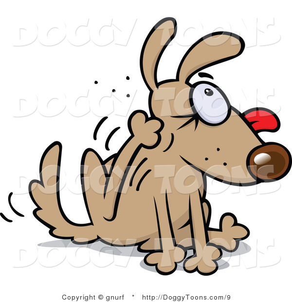 Doggy Clipart Of An Itchy Dog Scratching Behind His Ear By Gnurf    9