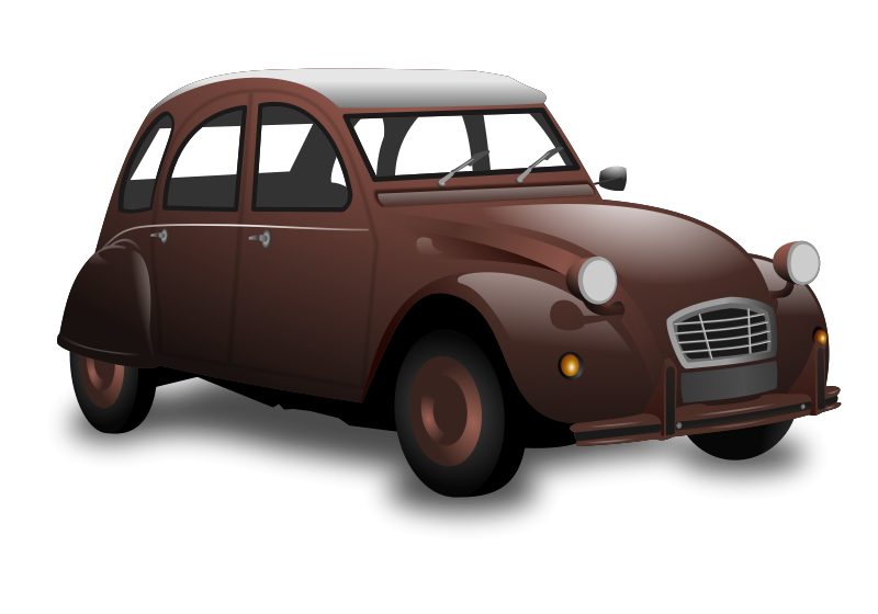 Free Brown Classic Car Clip Art
