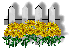 Garden Clipart   Brown Eyed Susans Against A Fence