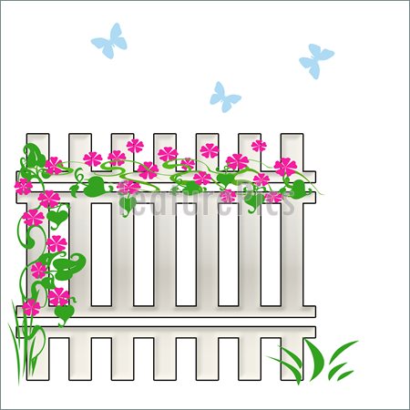 Garden Fence Clipart Illustration Of Fence And