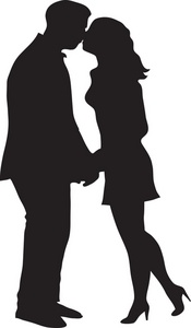 Kiss Clipart Image   Couple Of Lovers Kissing And Holding Hands