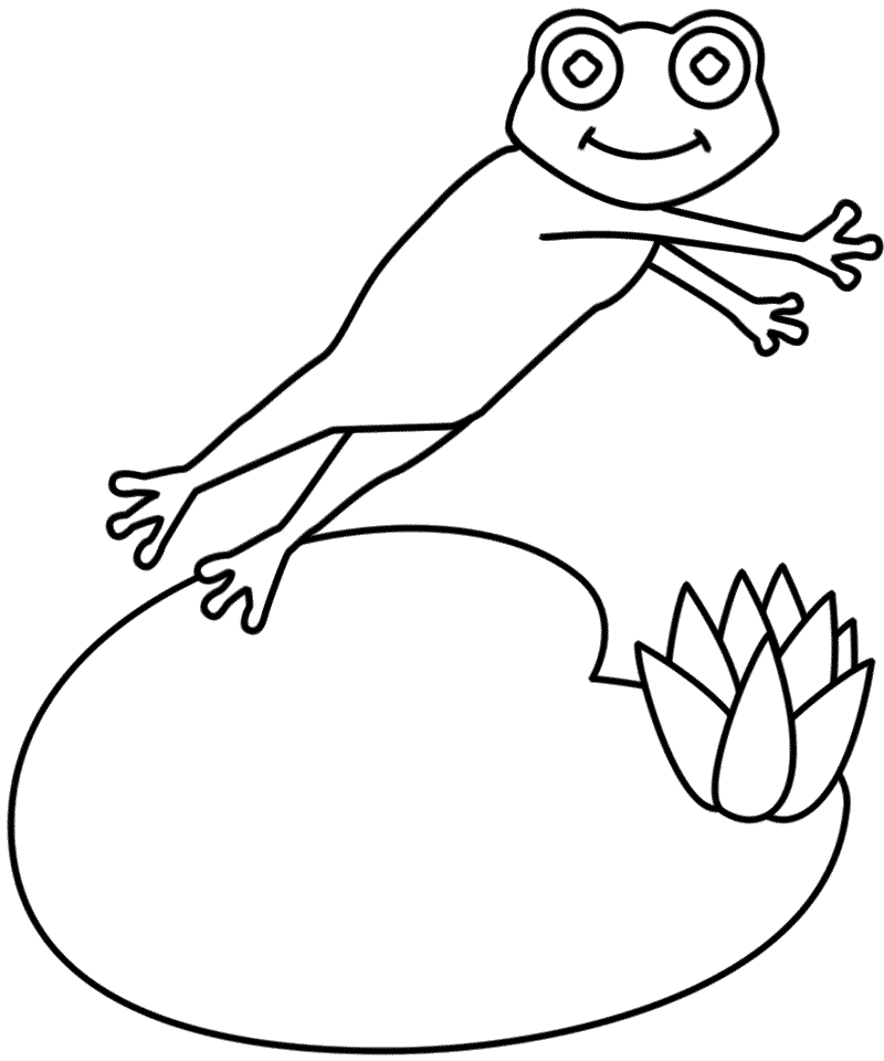Lily Pad Clipart Black And White Frog On Lily Pad Coloring Page
