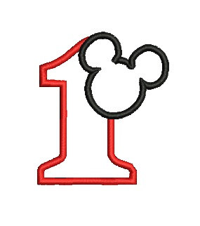 Mickey Mouse Applique Mickey Mouse Birthday Applique Disney Applique