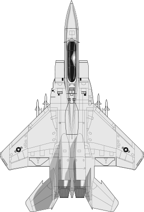     Military Clipart   Air Force   F15 Strike Eagle Fighter Jet Top View