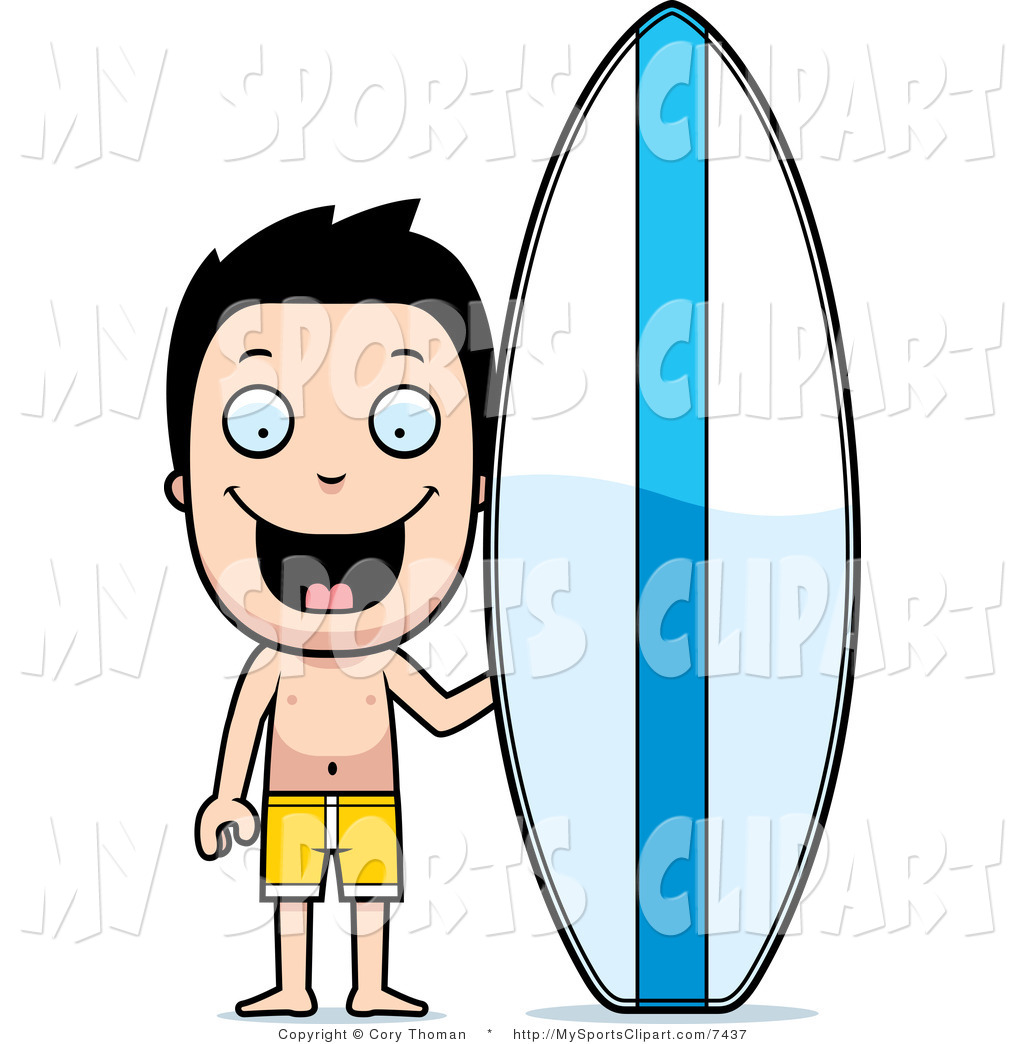 Surfboard Clipart Sports Clip Art Of A Boy By A Surfboard By Cory
