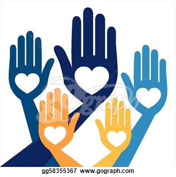Vector Art   Helpful United Hands Vector    Clipart Drawing Gg58355367    