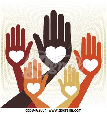 Vector Art   Helpful United Hands Vector    Clipart Drawing Gg58462681