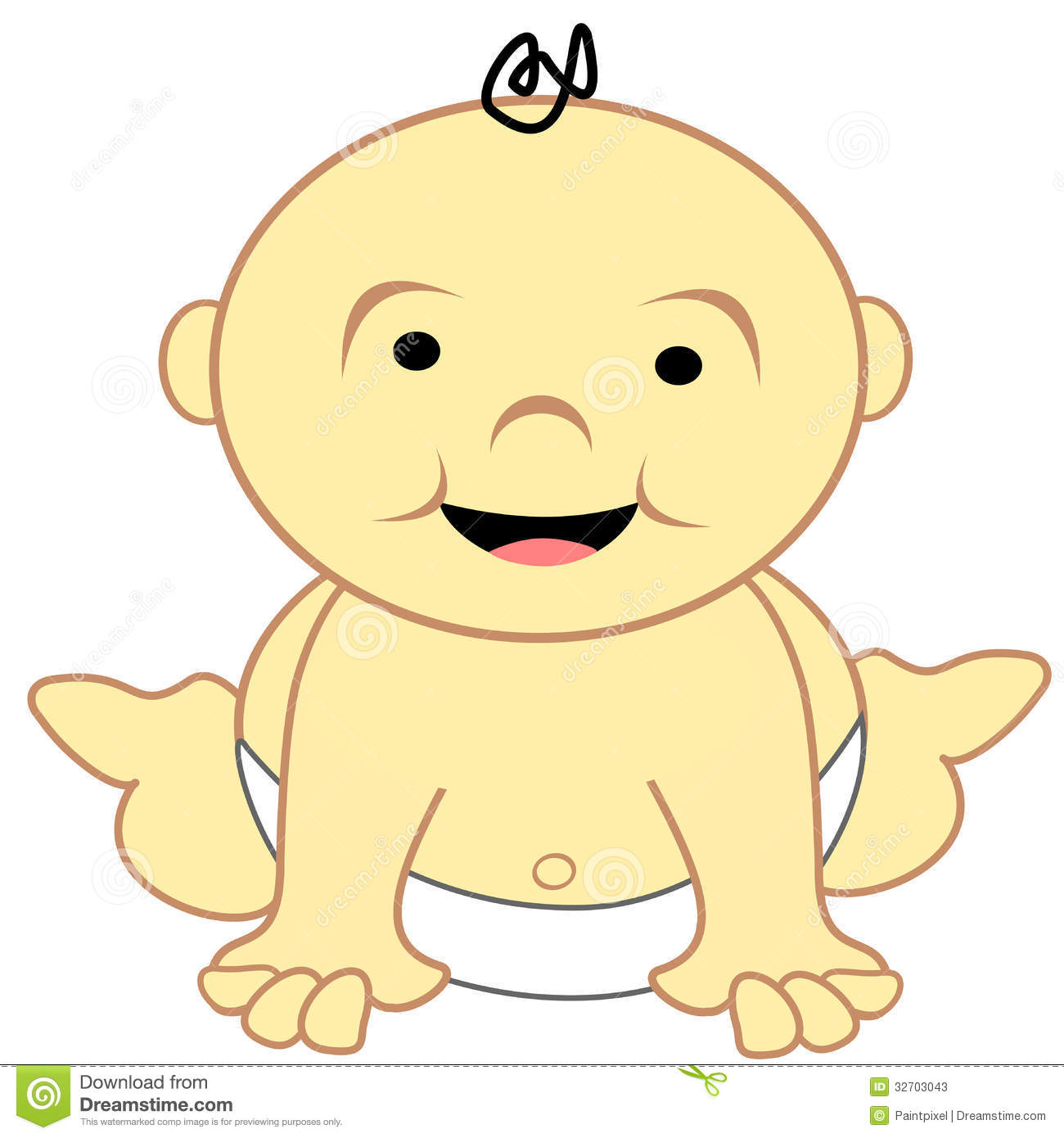 Baby Diaper Clip Art A Cute Baby In Diapers