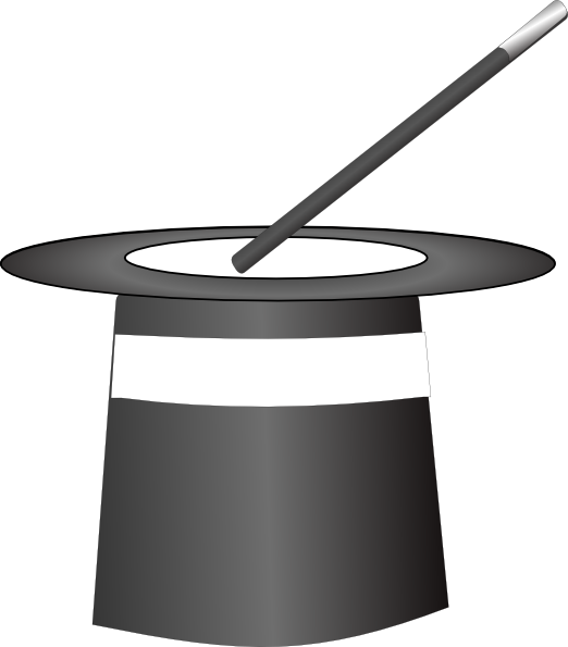 Black   White Magic Hat Clip Art At Clker Com   Vector Clip Art Online    