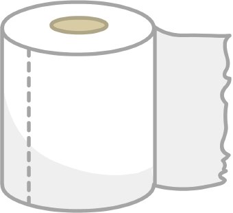 Clip Art Of A Roll Of White Toilet Paper Or Toilet Tissue