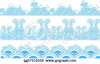 Clipart   Repeated Ocean Wave Pattern Design   Stock Illustration
