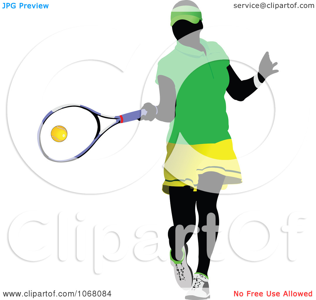 Clipart Tennis Woman 3   Royalty Free Vector Illustration By Leonid