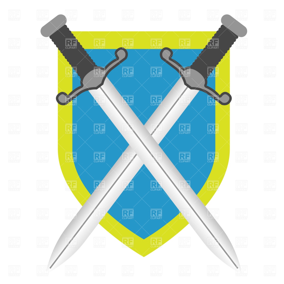 Crossed Swords And Shield 1314 Download Royalty Free Vector Clipart