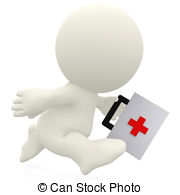 First Aid On The Way   Isolated Over A White Background